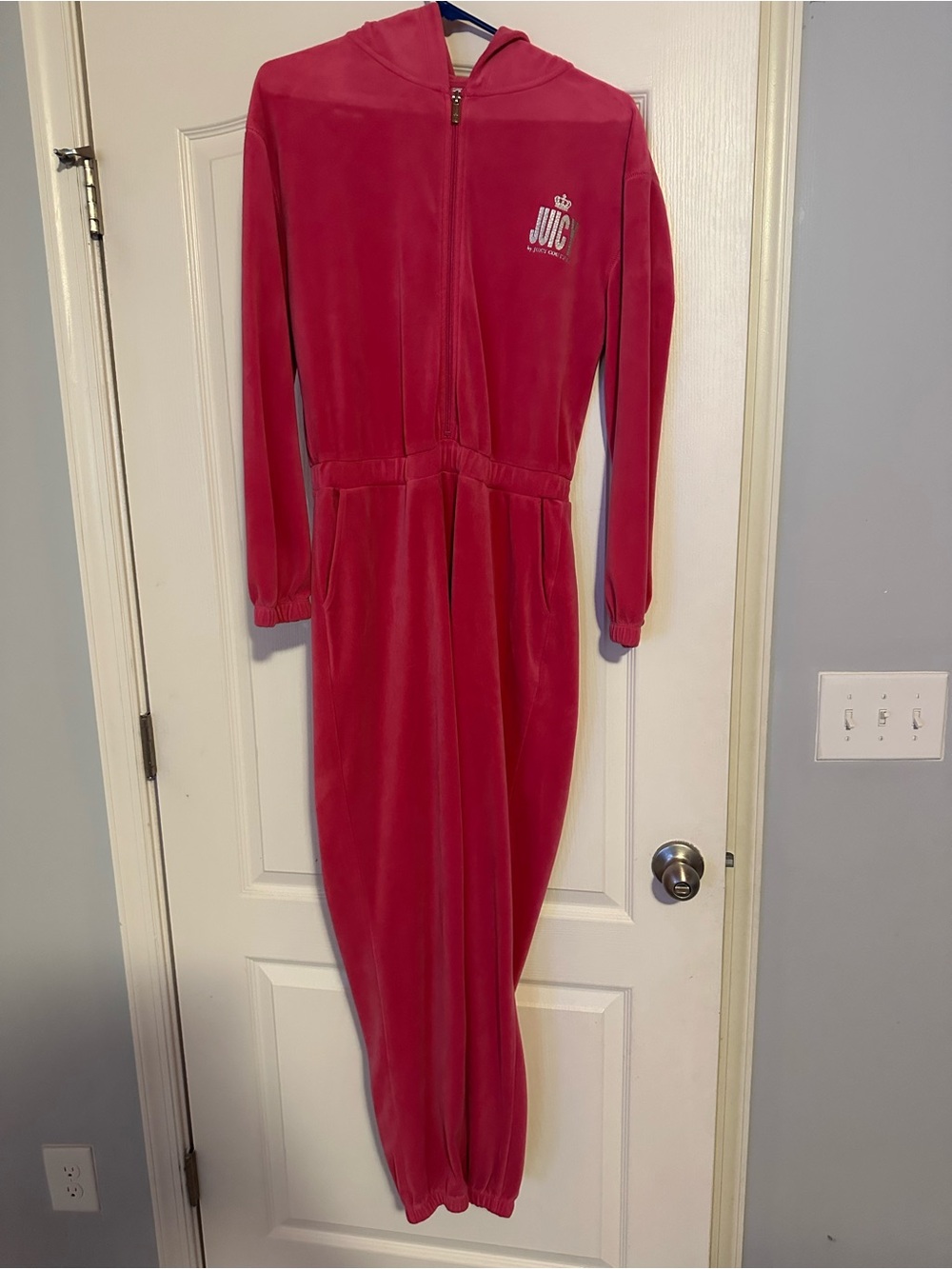 Juicy Couture Hot Pink Velour Hooded One-Piece
